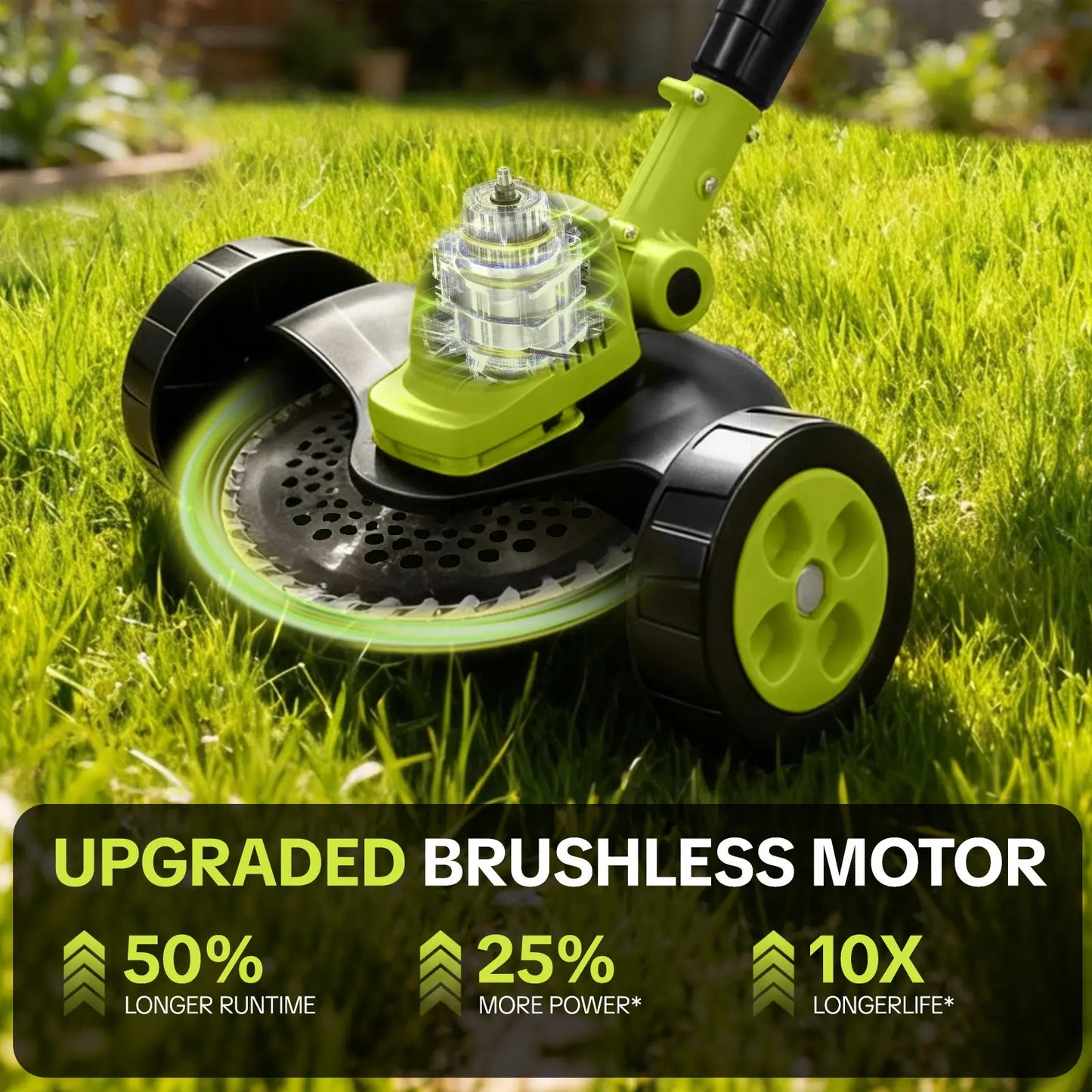 Cordless Lawn Mower, Garden Tool (Mower, Trimmer, Edger) with 2×21V Batteries, Lightweight for Small to Medium Backyards Grass Cutting Tool Grasscutters